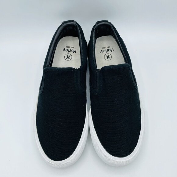 Hurley Shoes Mens Size 8 M Black Arlo Canvas Slip On Sneakers Comfort Shoe - Picture 5 of 11
